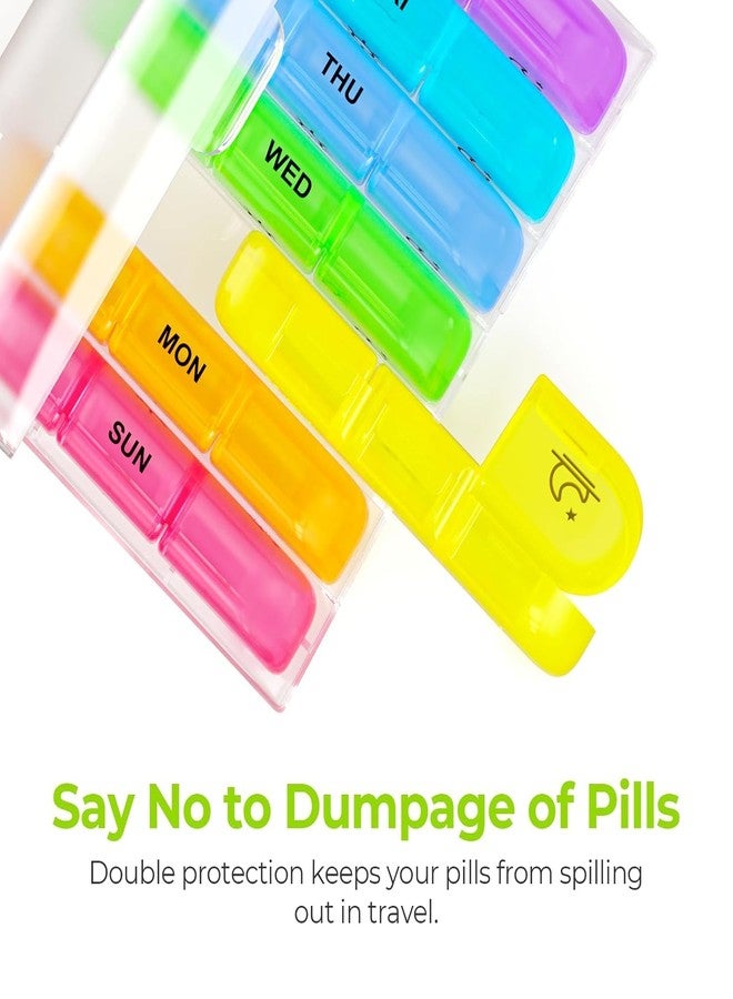 INNPOLE Pill Organizer, Weekly Organizer 3 Times a Day, Medicine Organizers for 7 Days, Daily Pill Organizer Travel (MULTICOLOR) - Image 2
